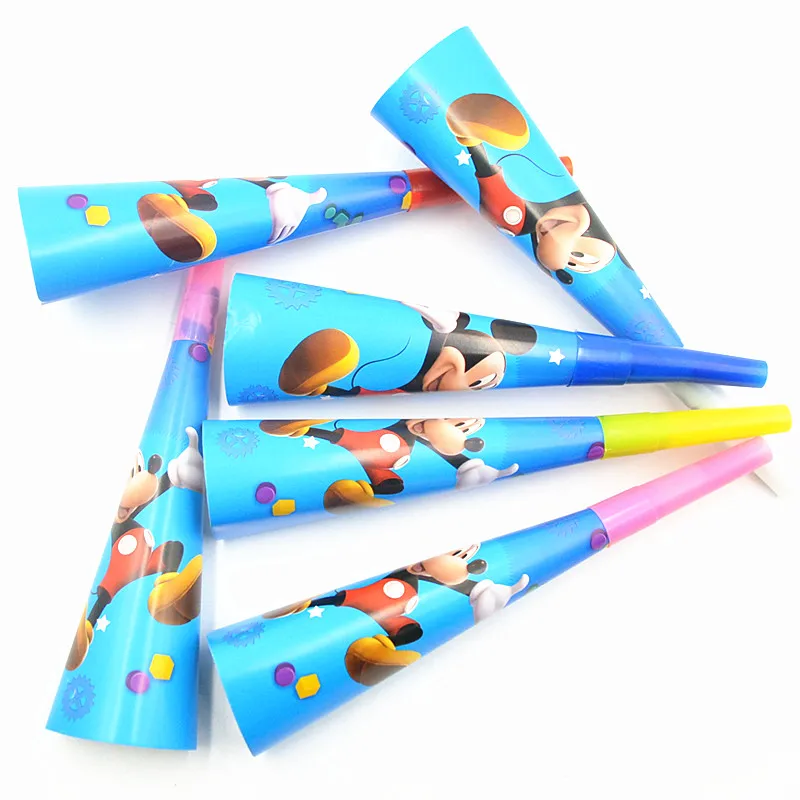 

6pc/set Mickey Mouse Party Decoration Noise Maker/whistle Favor Birthday Party Decoration Supplie Blowouts Whistles Anniversaire