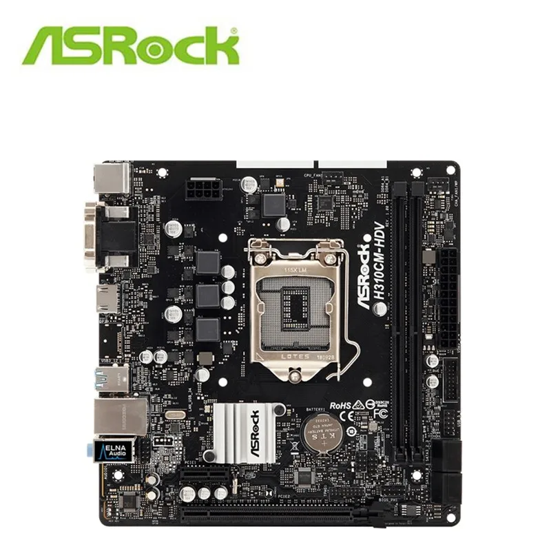 Полностью новая ASRock технология H310CM-HDV 1151 материнская плата H310 поддерживает 8100 i5-9400f