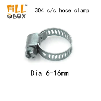 

Hose Clamp 20 Pcs Stainless Steel Adjustable 6-16mm Size Range Worm Gear for Plumbing Automotive Mechanical Application