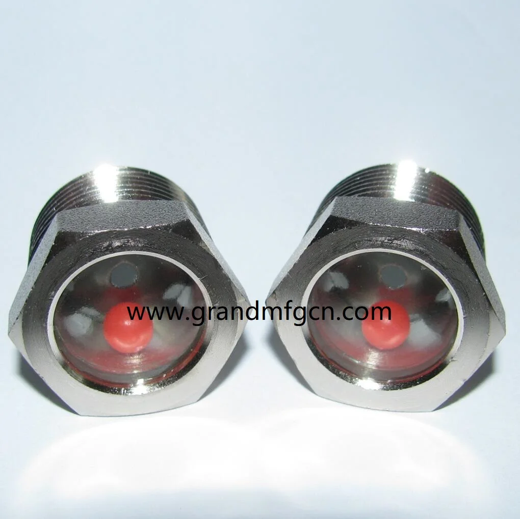 NPT3/4" Pump Fused Oil Sight Glass With SS304 Stainless Steel Reflector & Foating Red Ball Steel Oil Level Sight Gauge Window
