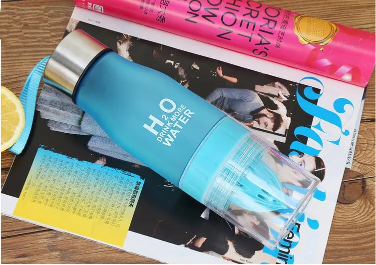 Drinkware For Outdoor new hot 650ML H2O Lemon Juice Fruit Water Bottle Infuser Portable Shaker Sports Bottle BPA Free gift