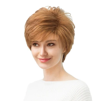 

Fashion Women Natural Real Human Hair Wig Partial Short Wigs Blond