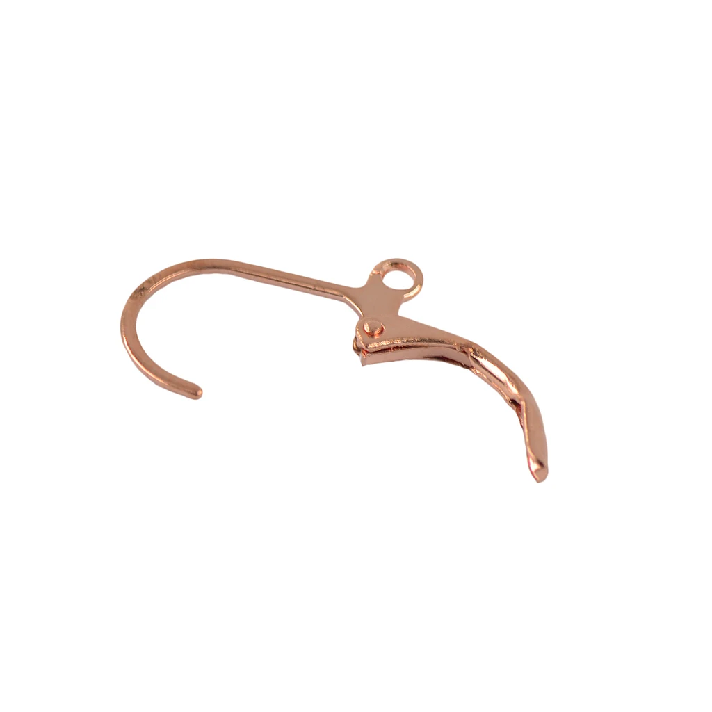 50pcs French Leverback Earrings Findings Hooks Open Loop DIY Rose Gold