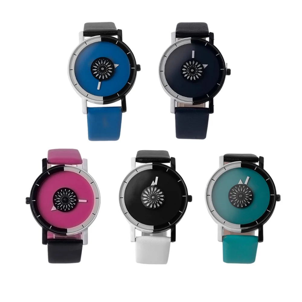 Повседневные мужские и женские часы для влюбленных, круглые двухцветные наручные часы, корейский стиль, кварцевые наручные часы из