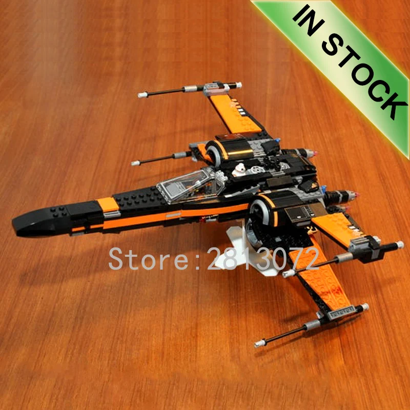 

In Stock 05004 Star series Wars First Order Poe's X-wing Fighter 735Pcs model Kids Toy Building Block bricks 75102 79209 10466