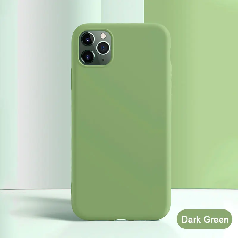 Ультратонкий прозрачный силиконовый чехол для телефона для iphone 11 Pro Max чехол для iphone XR XS Max X 7 8 6 6S Plus мягкая прозрачная задняя крышка из ТПУ - Цвет: Dark Green