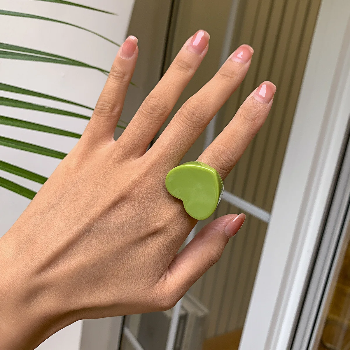 Acrylic Resin Rings Set For Women Girls Irregular Marble Pattern Colorful Transparent Ring Rings Jewelry