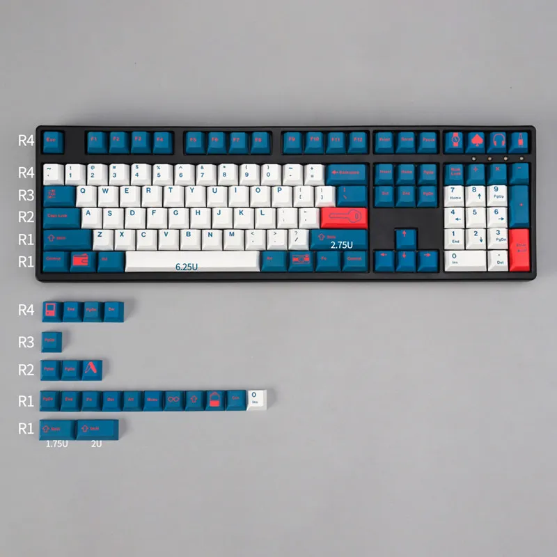 

Клавиши GMK Edc (ежедневные ношения), клипсы Cherry Profile 6.25U, клавиатура Spacebar PBT Dye-Sub, 129 клавиш для механической клавиатуры MX Switch