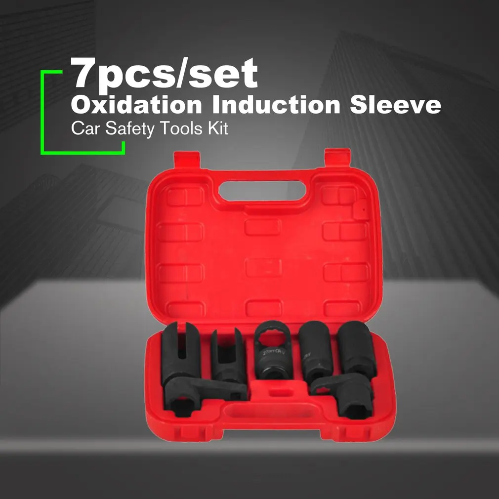 7pcs/set Oxidation Induction Sleeve Oxygen Sensor Disassembly Tool Professional Automobile Car Safety Tools Kit
