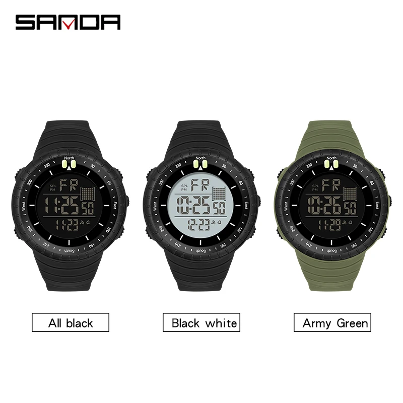 SANDA 2023 New Men's Watches Outdoor Sport Military Digital Watch 50M Waterproof Wristwatch for Men Clock Relogio Masculino 6071 4