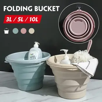 

Portable Folding Bucket Folding Bucket For Tourism Camping Fishing Barrels Camping Tools Household Foldable Bath Car Wash Bucket