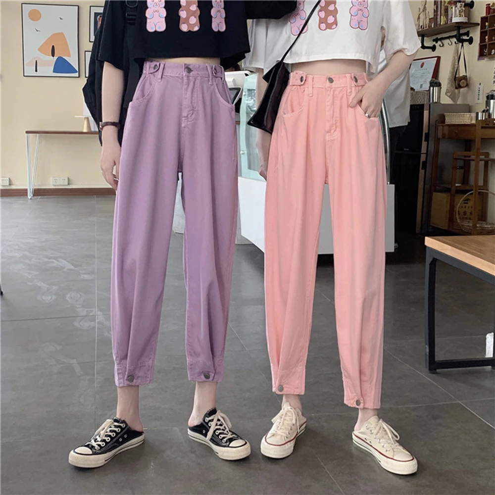 

Jeans Women's Summer 2020 New High Waist Slim Ankle-Length Harem Pants Loose Plus Size Casual Streetwear Pantlon Femme
