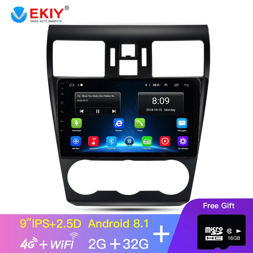 

EKIY 9'' 2.5D Car Radio Multimedia Video Player Navigation GPS Android 8.1 For Subaru Forester XV WRX 2012-2018 GPS 3G/4G