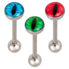 HONGTU 1 шт., пирсинг для языка с логотипом глаз, ювелирные изделия из хирургической стали 316l, кольцо для языка со штангой, шариковые стержни, Сексуальные Ювелирные изделия для тела для женщин