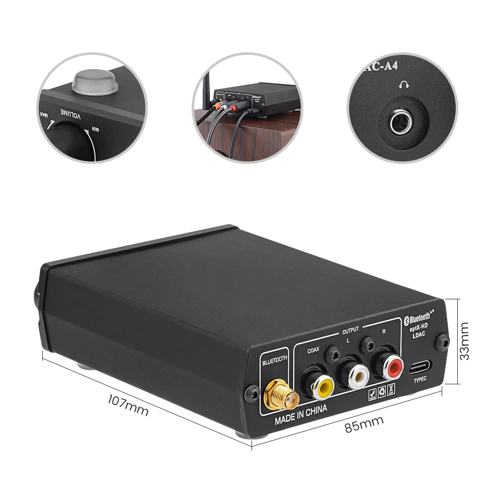 AIYIMA APTX HD Bluetooth Audio Decoder DAC CSR8675