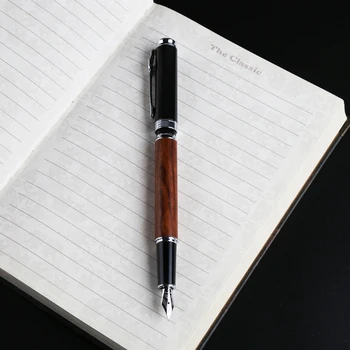 

Vintage Style Pear Wood Barrel Fountain Pen 0.5mm Nib Business Office Gift Q6PA