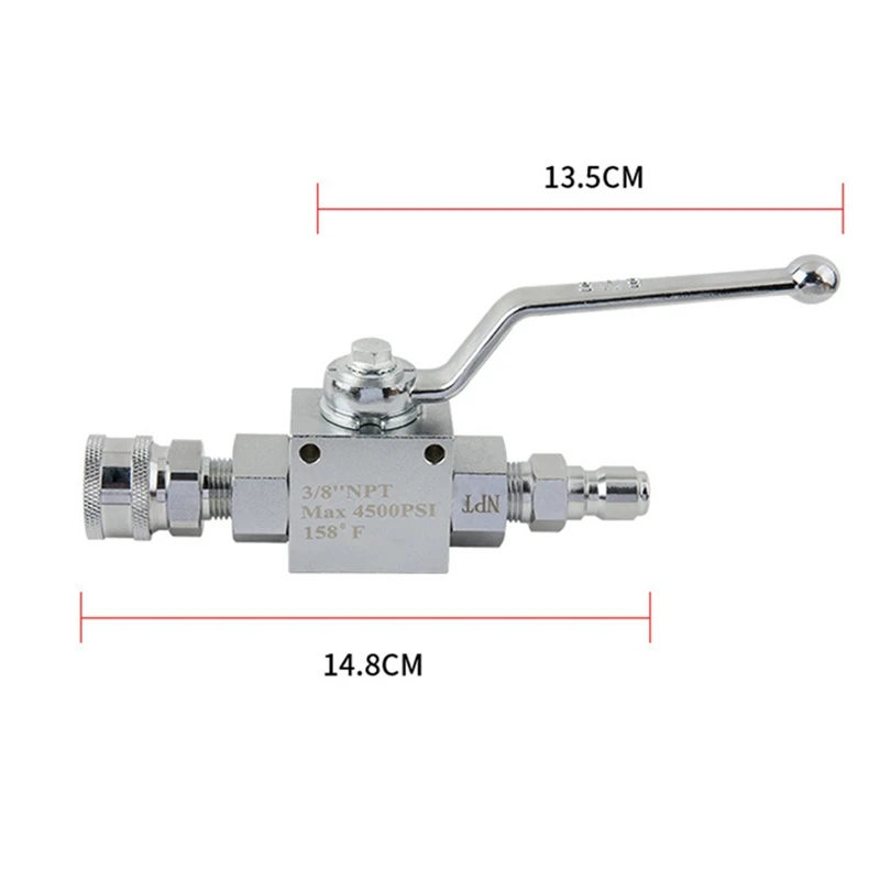Шайба высокого давления шаровой клапан комплект, лента 3/8 дюйма быстрое подключение для силового шланга, 4500 фунтов/кв. дюйм