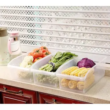 

1 PC 6L Japanese-style Transparent Plastic Crisper with Pulley Fruit Storage Box for Home
