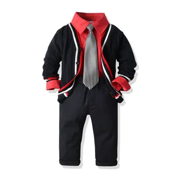 

2019 new suit boy gentleman leisure suit tie shirt overalls cardigan sweater coat pieces of kit