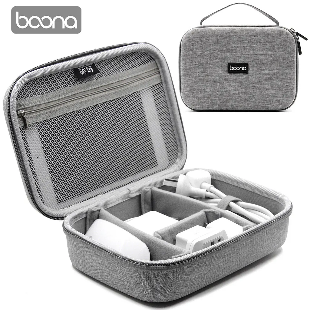 Custodia Per Organizer Per Accessori Elettronici Boona Hard Shell Per Cavi Ipad Alimentatore Per Disco Rigido Singolo Strato