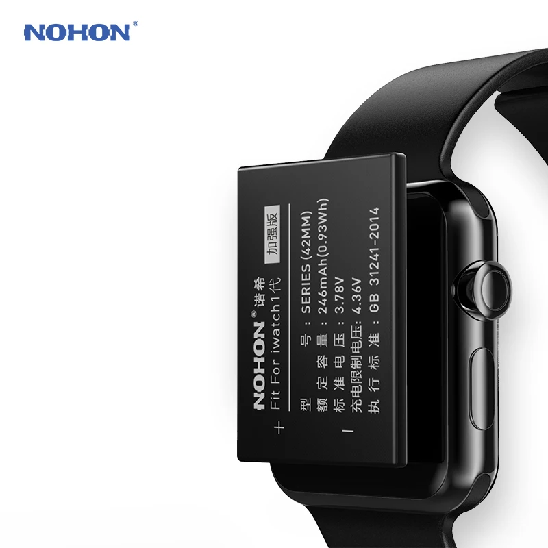 Аккумулятор Nohon для часов Apple Smart Watch Series1 Series2 S1 S2 38 мм 42 мм 205 мАч 246 мАч 273 мАч 334 мАч Серия 1 2 батареи