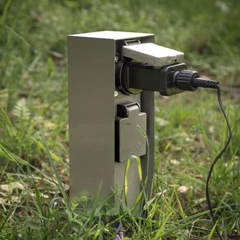 

Outdoor Socket Weatherproof Waterproof Power Socket 3680W 16A Double EU FR Socket for Garden décor Lawn Mower Hedge Trimmer