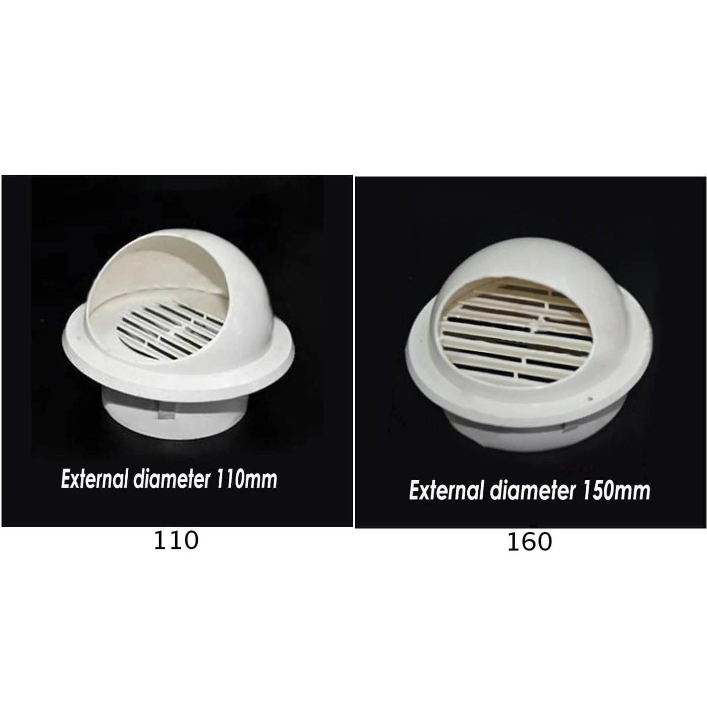 110/160 выхлопная крышка защита от насекомых полусфера ПВХ 150 мм/100 мм стенка вентиляционное отверстие