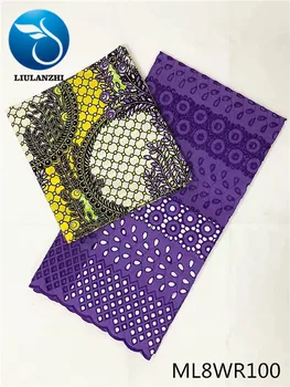 

LIULANZHI ankara wax high quality 3 yards tissu dry lace fabric voile 2.5 yards african cotton lace fabric for party ML8WR93-116