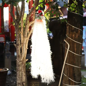 

Santa Claus Light Glowing Long Beard Pendant Christmas Decor Ornaments Pendant Xmas Party Tree Hanging Christmas Decorations