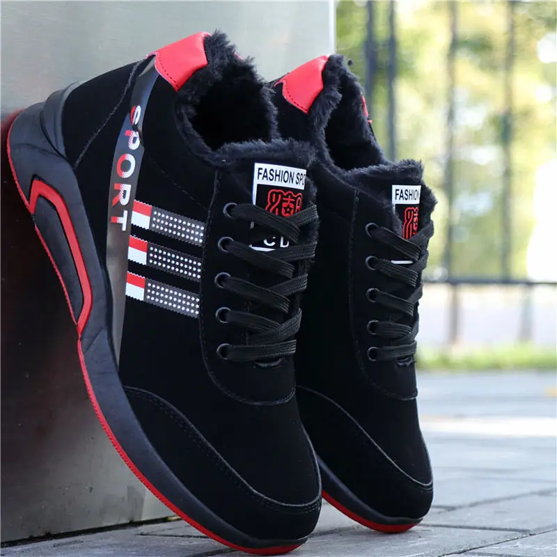 

Winter new men's running shoes sports shoes Korean version of the trend of men's tide shoes students wild plus velvet warm shoes