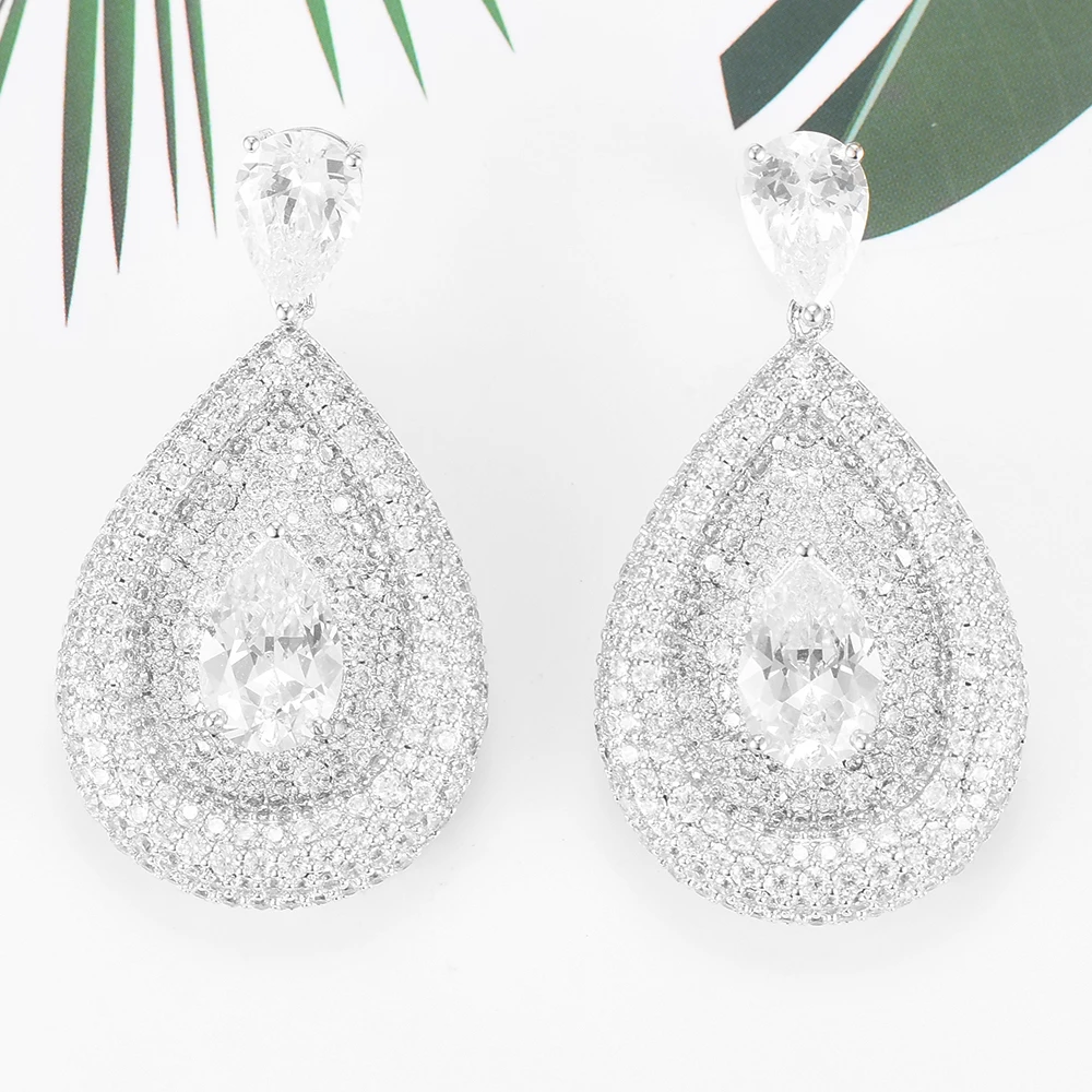Silver GODKI, красный ковер, известный бренд, серьги-капли для женщин, BOHO, кубический циркон, серьги-капли, Brincos, модная черепаховая бижутерия - Окраска металла: Silver