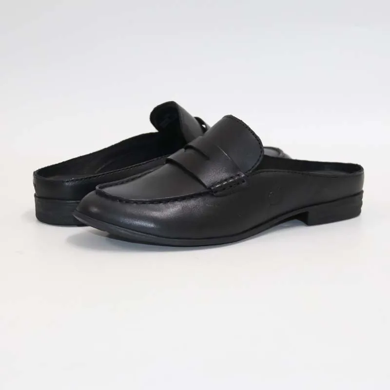Muller slippersLeather удобная женская обувь - Цвет: Черный
