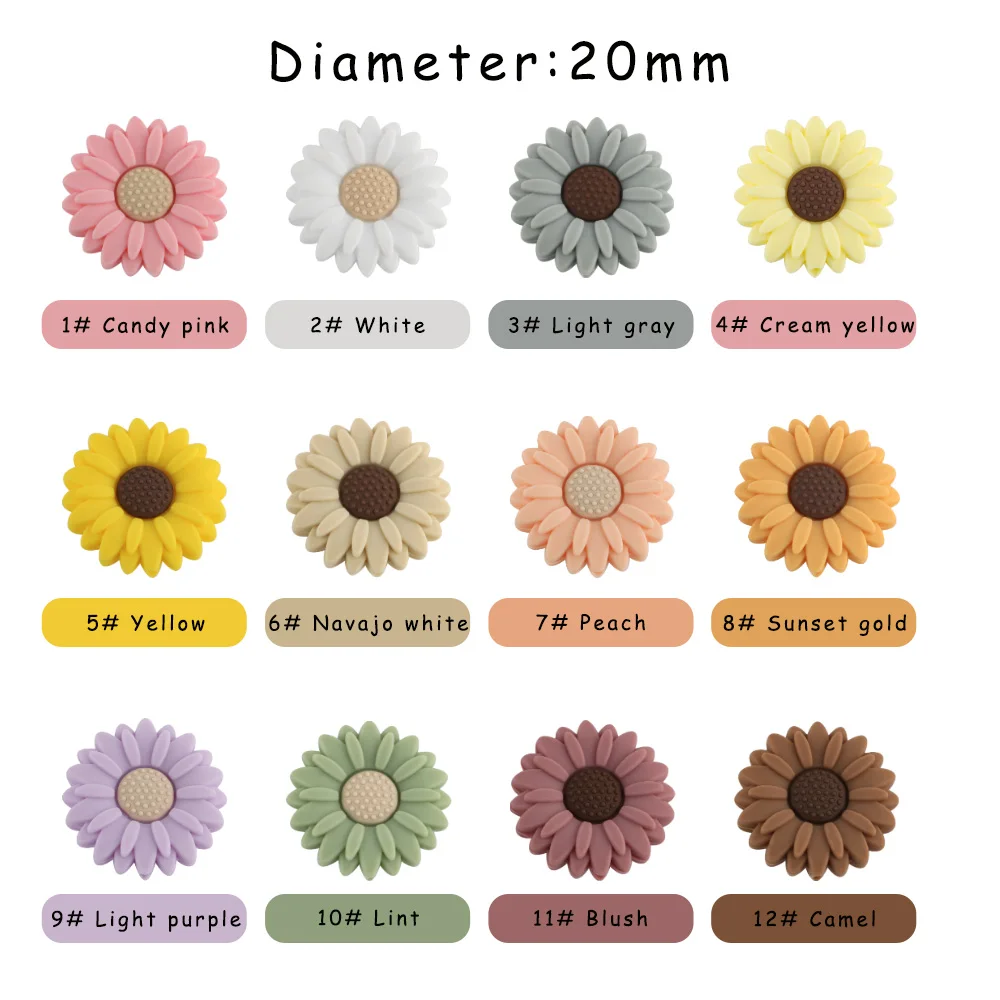 Kovict 50/100/200pcs 20MM New Mini Flowers Baby Silicone Beads Teething Beads DIY Pacifier Chain Baby Care Products Accessories 5 Kovict 50/100/200pcs 20MM New Mini Flowers Baby Silicone Beads Teething Beads DIY Pacifier Chain Baby Care Products Accessories 5