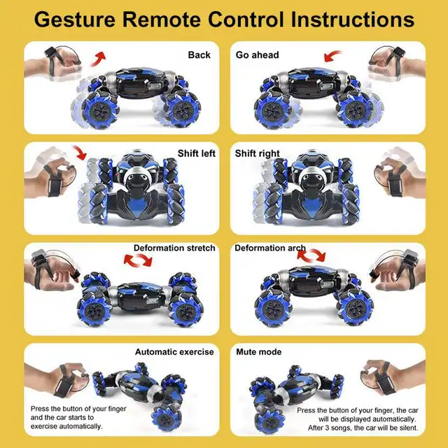 RC Car 4WD Radio Control Stunt Car Gesture Induction Twisting Off-Road Vehicle Drift RC Toys With Light & Music 2