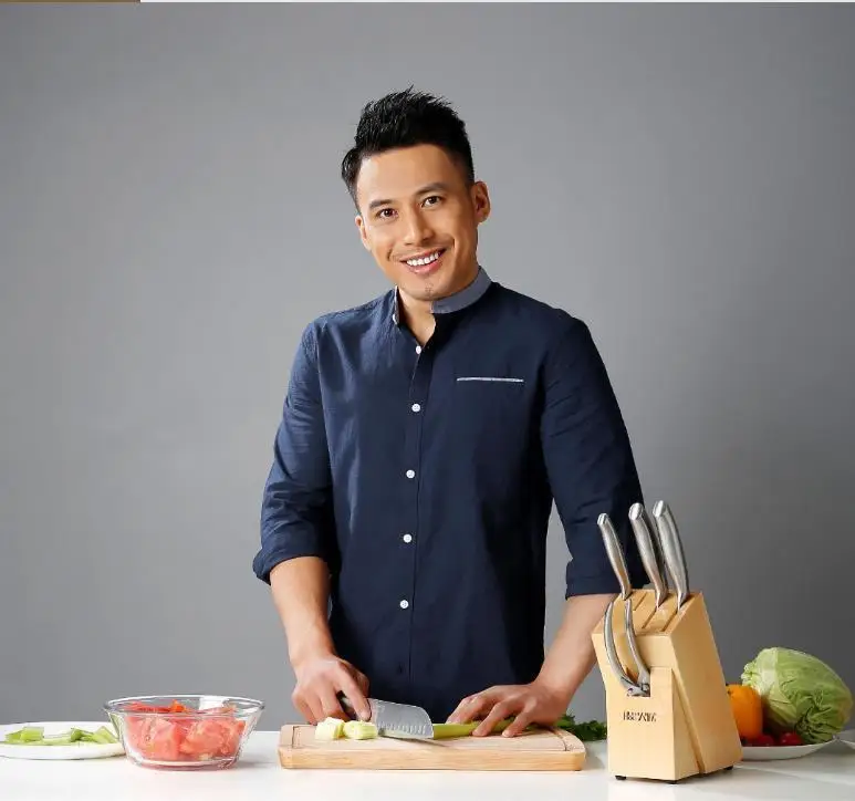 Xiaomi German DIN Molybdenum Vanadium Steel Knife Set 6 pieces Extreme Wear-resistant, Long-lasting Sharp Steel Knife Set With Knife Seat