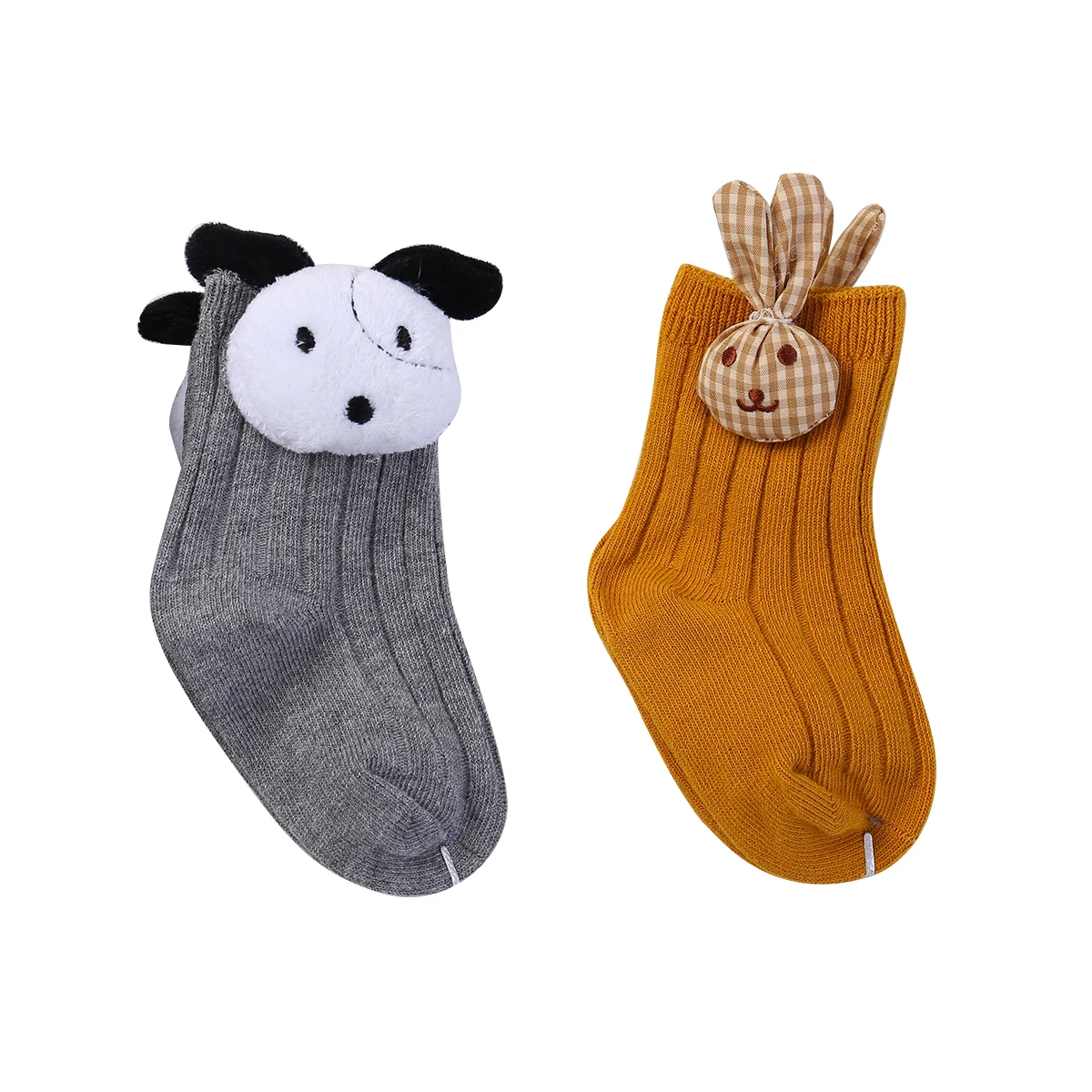 B 2 пары милых детских носков с животными для маленьких мальчиков хлопковые От 0 до 5 лет для новорожденных девочек - Цвет: B