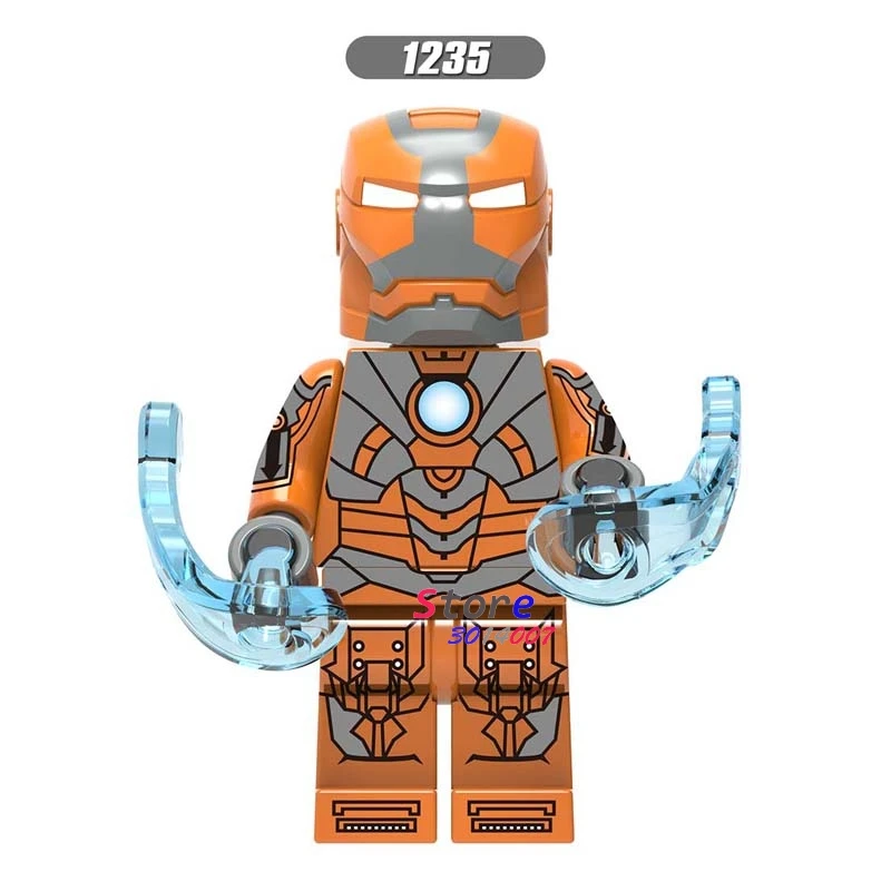 XH1235 50 шт. Мстители эндгейм Железный человек MK85 MK50 MK30 Mk16 Mk18 Mark 21 Mark 28 военная машина перец строительный блок для детей - Цвет: XH1235