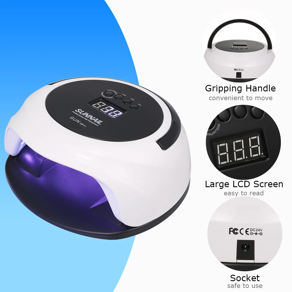36W Smart LED Nail Dryer Lamp with 36pcs LED Light Beads Lifting Handle LCD Screen Low Heat Mode Nail Gel Curing Machine Salon