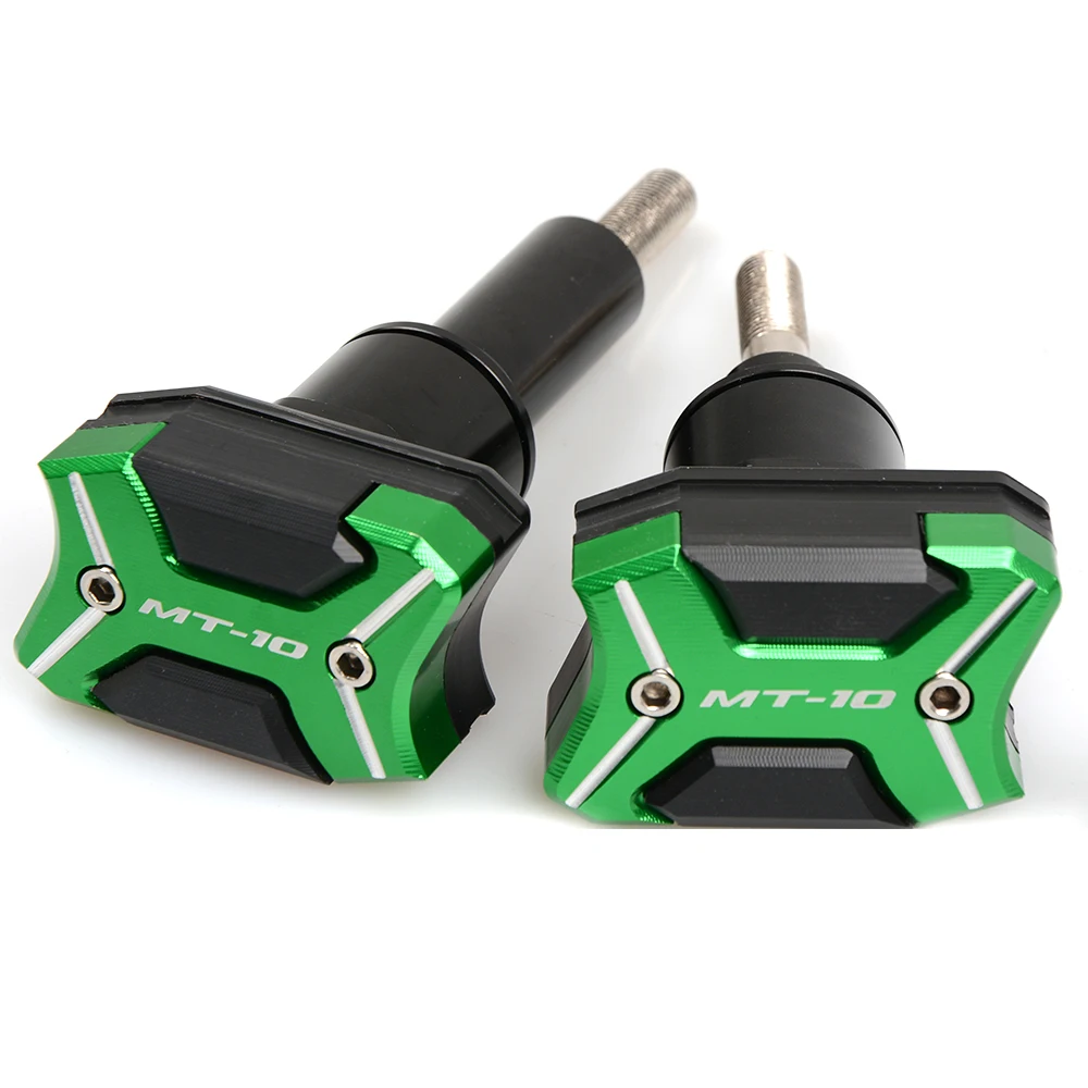 green CNC алюминиевая рама мотоцикла Краш колодки корпус двигателя Слайдеры протектор защита от падения для Yamaha MT-10 - Цвет: green