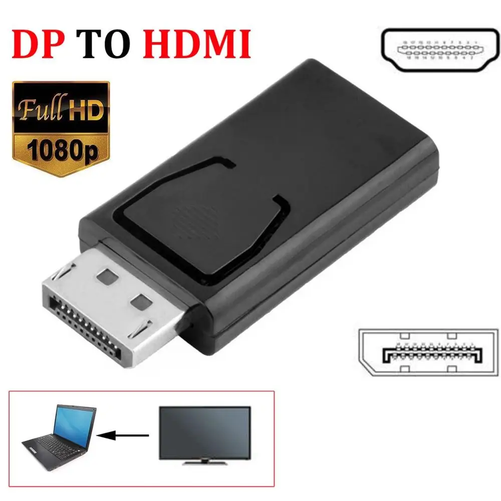Адаптер DP к HDMI Дисплей порт дисплей Мужской Женский конвертер кабель адаптер