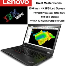 Высокая-конец lenovo ноутбук ThinkPad P1Hermit/гроссмейстер 15,6 дюймов FHD i7-9750H 8 ГБ 1 ТБ 4 Гб GPU ThunderBolt 3,0
