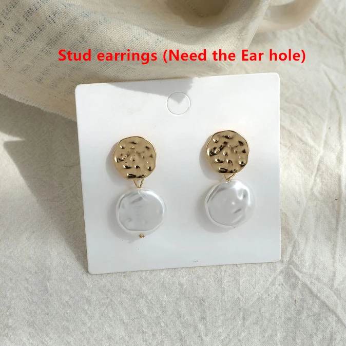 stud earrings Женские серьги в Корейском стиле, Модный свадебный с жемчугом Серьги золотистого цвета, клипсы, серьги без пирсинга, клипсы для ушей, ювелирные изделия для девочек - Окраска металла: stud earrings