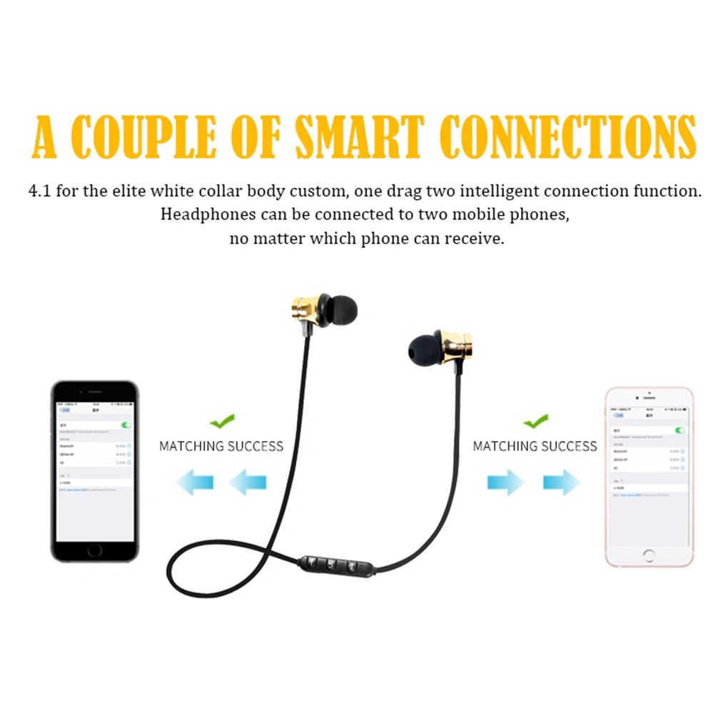 Магнитные Bluetooth беспроводные стерео наушники спортивная Гарнитура для iPhone для samsung для huawei водонепроницаемые наушники с микрофоном