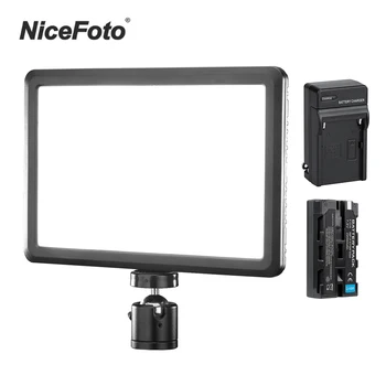 

NiceFoto SL-150A Bi-Color Video Light Dimmable Soft Light Panel LCD Display 3200K-6500K CRI 96+ with NP-F570 Battery and Charger