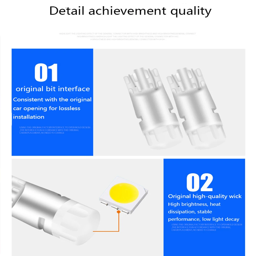 2x6000 K белый свет автомобиля T10 W5W светодиодный Клин лампы 2835 1SMD Авто купол чтения парковочные огни Sidelight лампы цвет