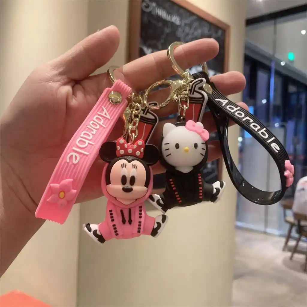 ディズニーミッキーステッチ接着剤人形キーチェーンキーチェーン漫画シリコーンスクールバッグカーかわいいクリエイティブギフトキーリング Key Chains Aliexpress