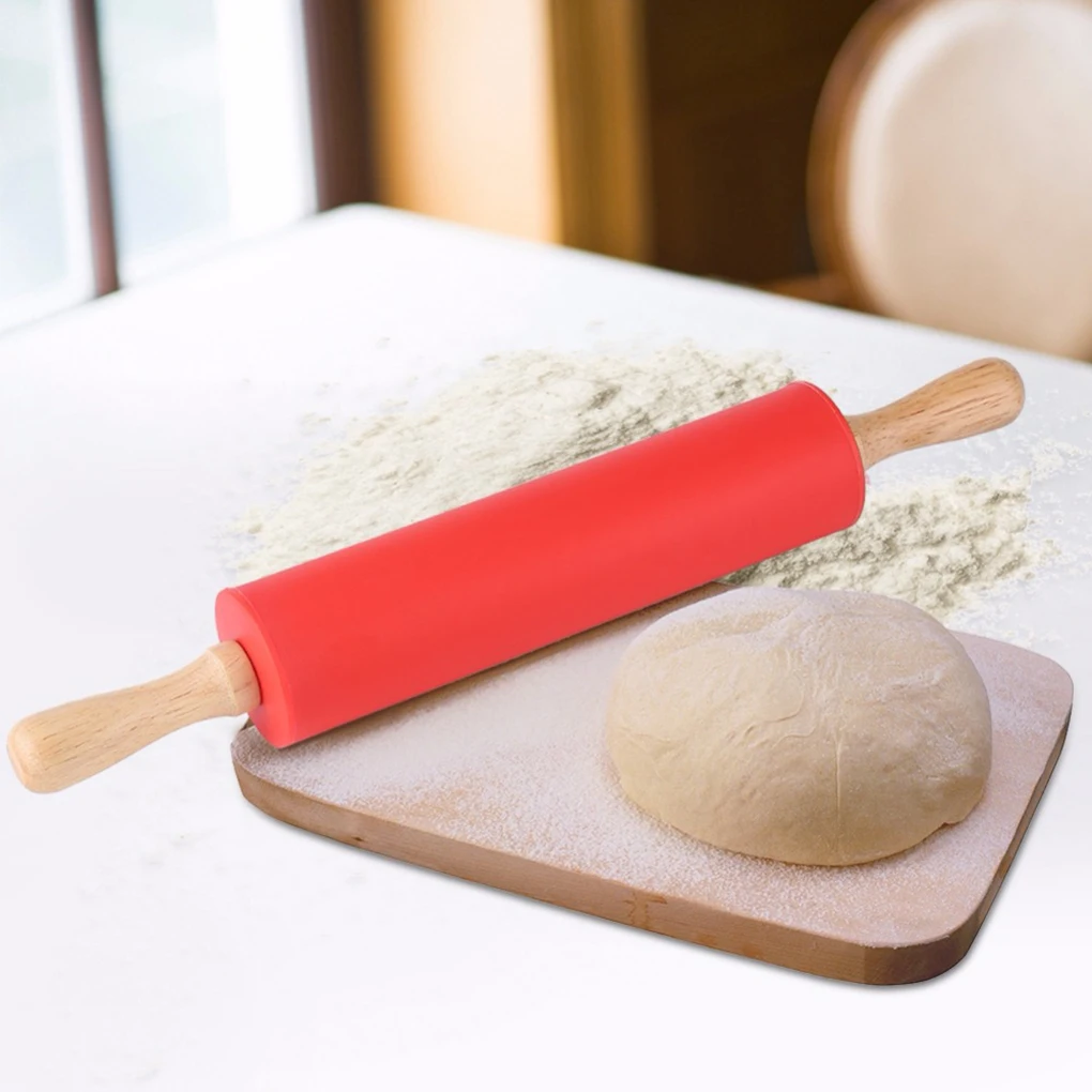 Антипригарная силиконовая Скалка деревянная ручка барная Кондитерская выпечка инструмент для выпечки Кухонные гаджеты