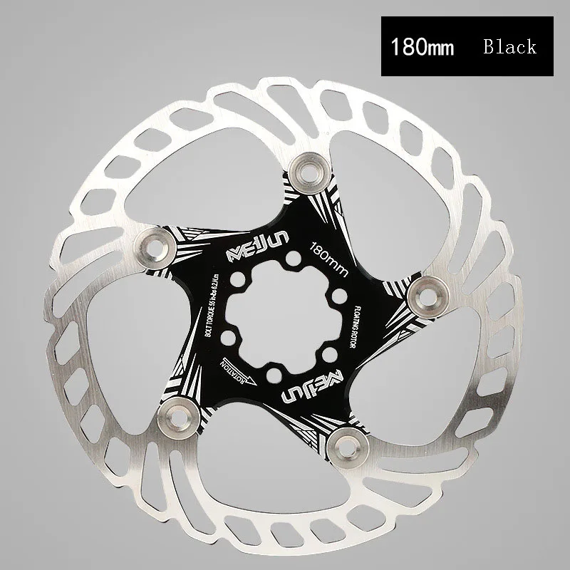 180mm black MTB велосипеда пять гвоздей вращающийся диск велосипедный тормоз 140/160/180/203 мм горный велосипед дисковый тормоз ротора - Цвет: 180mm black
