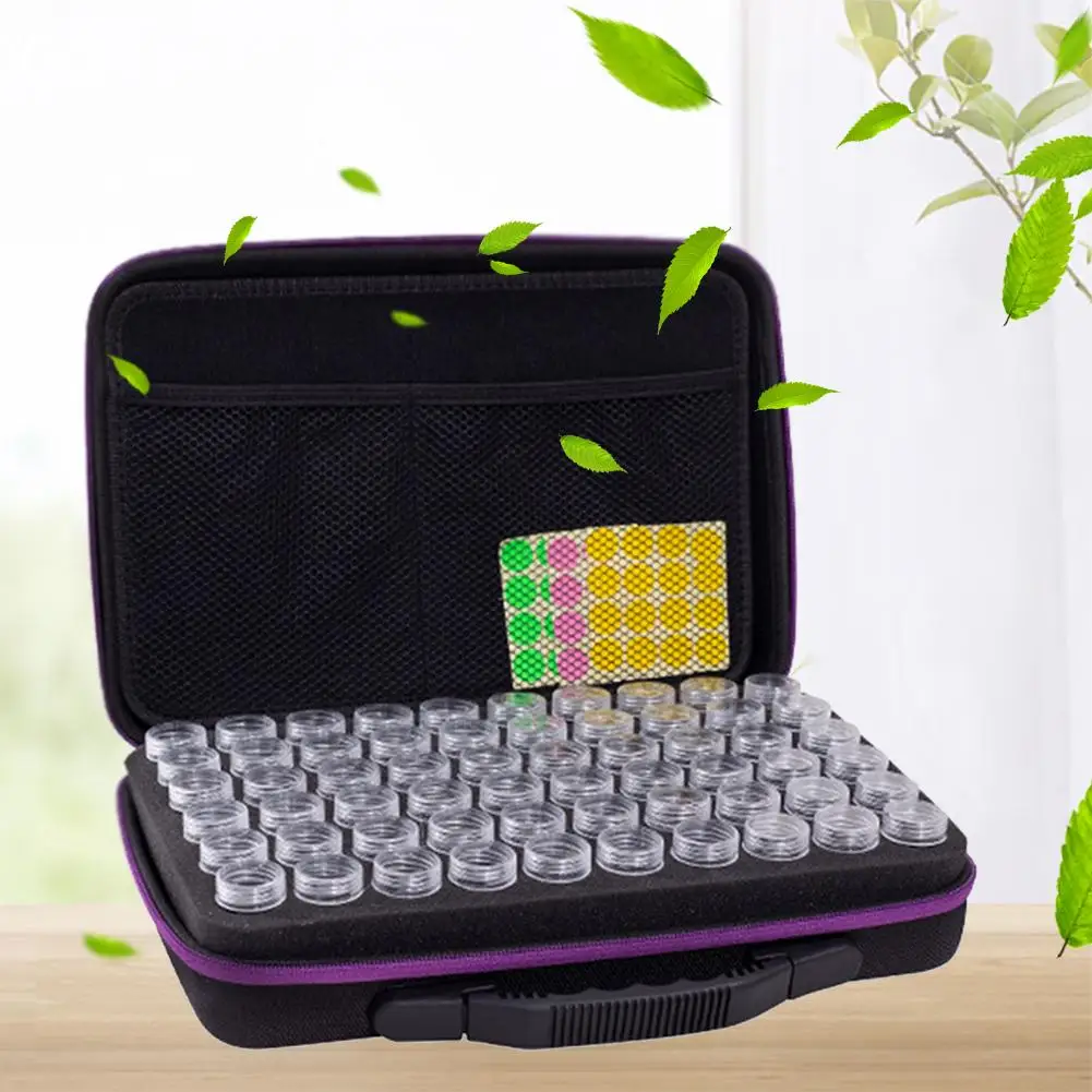 

Essential Oil Package Storage Box Shockproof and Shatterproof Bottle 120-Grid Storage Bag Diamond Painting Miner Nail Kit