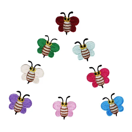 Вышивка пчела бабочка цветок сова петух Лев аппликация нашивки "Стрекоза" гладить на пришить Стикер одежда сумка шляпа аксессуары